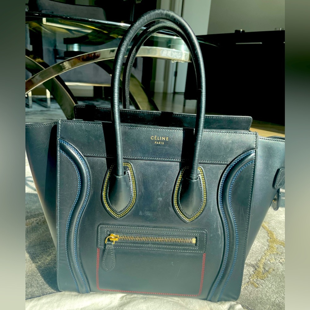 Celine Micro Luggage multi color stitching